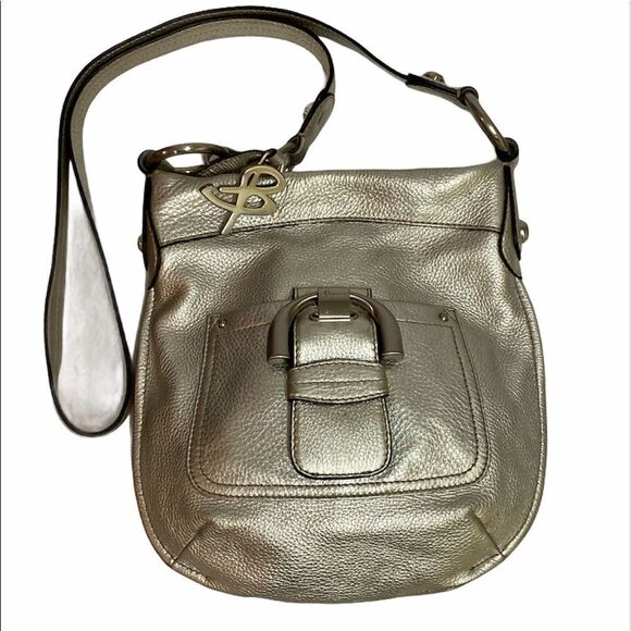 B Makowski silver metallic Crossbody Bag A27 - Picture 1 of 12